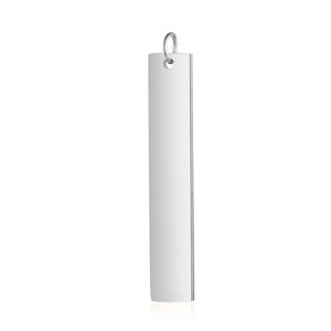 Colgante de barra en blanco de acero inoxidable con nombre grabado en oro y plata rectangular personalizado, venta al por mayor - Product Image 2