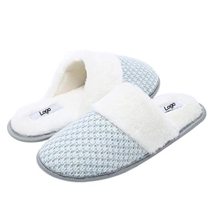 Cómodo deslizamiento de espuma de memoria azul claro antideslizante Suela antideslizante cálida interior al aire libre zapatilla - Product Image 2