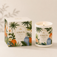 Vela Aromática AIKUN Hecha a Mano con Impresión de Adhesivos, Logotipo Grabado, Empaque de Regalo Personalizado, Suministro al por Mayor