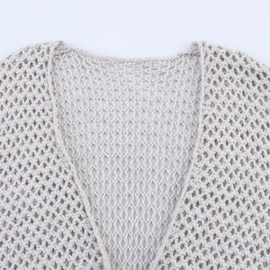 SHENZHU Suéter de Punto Calado con Cinturón para Mujer, Novedad de Primavera, Estilo Vintage, Manga Larga, Pullover Chic para Mujer - Product Image 3