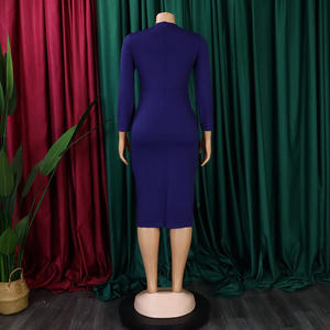 X382 yeni gelenler bahar elbiseler kadınlar için zarif ince uzun kollu dantelli afrika elbiseler kadınlar için giyim ofis elbise kadınlar - Product Image 5