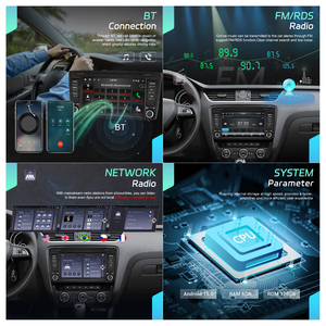Rádio de Carro Podofo <span class=keywords><strong>Android</strong></span> 6 + 128G 8 ''Carplay Sem Fio <span class=keywords><strong>Android</strong></span> Auto GPS Wifi para Skoda Octavia II/MK2 /Yeti/Rapid/Superb OEM - Product Image 3