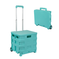 Chariot de pique-nique portable personnalisé en plastique pliable chariot de magasinage sur roulettes multifonction pour le ménage