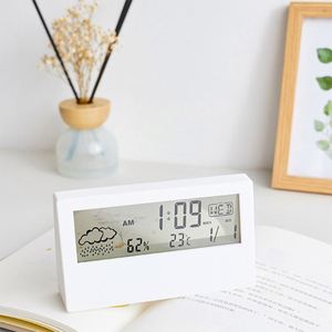 Custom Rectangular Portable Lightweight Lcd Humidity Date Digital <b>Clock</b> With Logo for Outdoor - Product Image 5