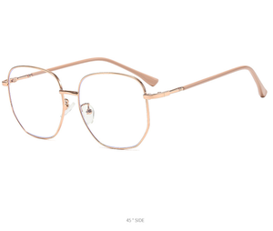 Fashionable Korean Style Anti-Blue Light Full-Rim Geometric Pattern Glasses <strong>Frame</strong> for <strong>Square</strong> Face Shape Unisex Slim Design - Product Image 5