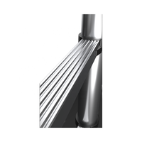 Échelle d'extension robuste en acier inoxydable réglable 2x7 marches avec pédale antidérapante, capacité de charge 150 kg, pour entrepôt et salle de sport