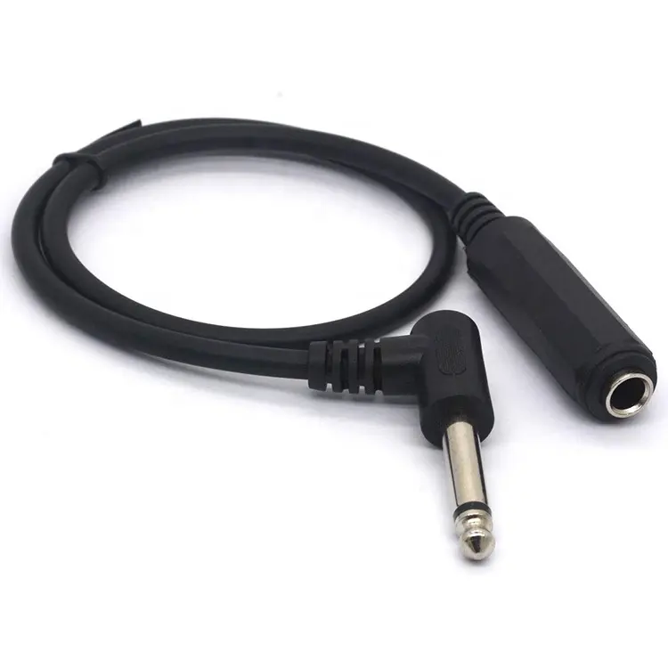 Stereo TRS Headphone Extension Cord GRAY Stereo Audio Plug Straight LBT Right Angle 6.35 Male to Female Cable, 1/4 Guitar 6.35mm