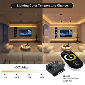 Controlador Remoto Táctil RF para Tiras LED CCT, DC12-24V 6A 30M Inalámbrico 433MHz, Garantía de 3 Años, 3 Canales, Carga Máxima de 432W, PWM - Product Image 5