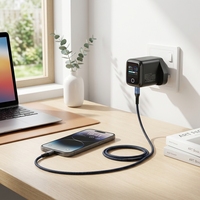 Nuevo Cargador GaN Mini de 20V 2.25A USB C PD 45W con Pantalla Inteligente AI, Adaptador de Viaje de Alta Calidad para Teléfono 17 16 15