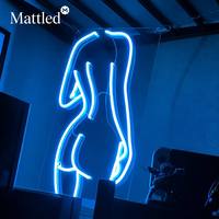 Luz de Neón Acrílica con Silueta de Cuerpo Femenino Estético, Letrero LED de Neón con Silueta de Mujer Sexy, Alimentado por USB, para Decoración de Paredes del Hogar y Hoteles