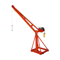 Mini-grue de levage 500 kg, grue à flèche articulée, palan électrique à 360 degrés avec moteur, hauteur de levage 2,2 m, équipement de construction extérieur