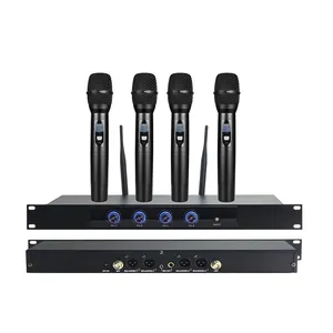 Frequency adjusted 500-980MHz Diversity Four channel 4* 50 channel professional singing cheap price wireless microphone
