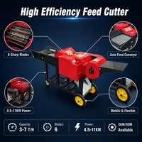 Hacheuse de fourrage automatique à entraînement par courroie en V, avec cadre stable et entrée d'aliments automatique, pour la fabrication d'ensilage en élevages, personnalisable OEM en gros