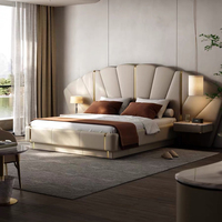 Ensembles de meubles de chambre à coucher modernes et luxueux, lit mural Murphy, échantillon de lit king size, ensemble de chambre à coucher pour adultes, lits doubles en cuir personnalisés