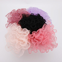 Emballage de bouquet en organza plissé en polyester et mousseline de soie pour fleurs et décoration de fleuriste