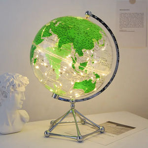 <span class=keywords><strong>Transparente</strong></span> 20cm plástico Perla Rosa iluminar globo terráqueo lámpara de mesa escritorio Mesa LED regalo decoración globo terráqueo para estudiantes - Product Image 4