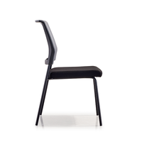 Chaise de bureau simple sans roue Base fixe Salle de réunion de conférence Chaise de visiteur Formation de bureau Chaise de réunion
