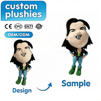 Poupée en peluche personnalisée style rock, personnage humain, OEM ODM, figurine de dessin animé célèbre, jouet en peluche pour collection, cadeau, vente en gros