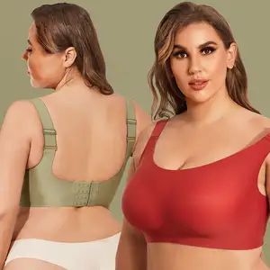 Bra Tanpa Kawat Ukuran Plus, Pakaian Dalam Wanita Cup Penuh Lingerie Seksi Bra Aktif M Sampai 4XL