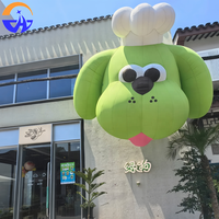 Model Anjing Koki Tiup Chenghuang Inflatable Oxford Green, Model 013XL - Hiasan Gantung Dekoratif untuk Restoran