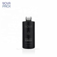Emballage de soins de la peau pour hommes 50ml 60ml 80ml 100ml Bouteille de pompe à sérum en verre noir mat Bouteille de lotion à l'huile de bronzage avec pompe noire