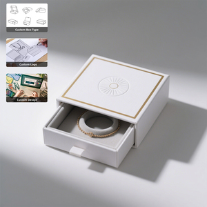 Luxury Bracelet Jewelry Packaging <b>Box</b> Biodegradable Paper Sliding Drawer <b>Box</b> Custom Logo Stamping <b>Gift</b> <b>Box</b> With Velvet - Product Image 1