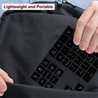 Backlit Keypad angka Bluetooth untuk laptop dan komputer bantalan Nomor 34 tombol dengan lampu latar 7 warna untuk MacBook & Windows