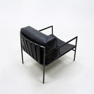 Modern Leisure Chair for Living Room Home Coffee Shop Single Lounge Chair Furniture Metal <b>Frame</b> Arm Chairs Saddle Leather Seat - Product Image 5