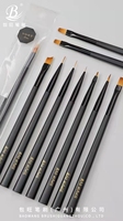 Lot de 10 pinceaux professionnels pour nail art avec manche en bois et poils en nylon pour la peinture au gel UV et les outils de manucure