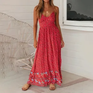 Vestido midi feminino casual com estampa de flores para escritório, roupa de rua personalizada para festas e festas, vestido de verão para mulheres, fabricante de roupas femininas