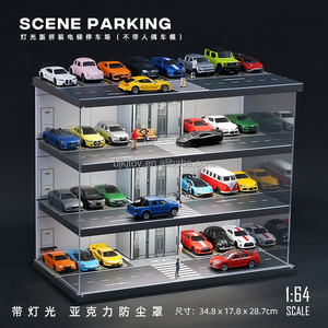 Vitrina de exhibición para modelos de coches de plástico a escala 1:64 para coches Hot Wheels con garaje de estacionamiento DIY y aparcamiento 34.8x17.8x28.7cm - Product Image 4