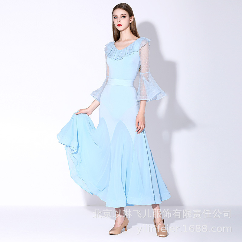 Модное высококачественное женское сексуальное длинное танцевальное платье для взрослых, костюмы, одежда для бальных танцев