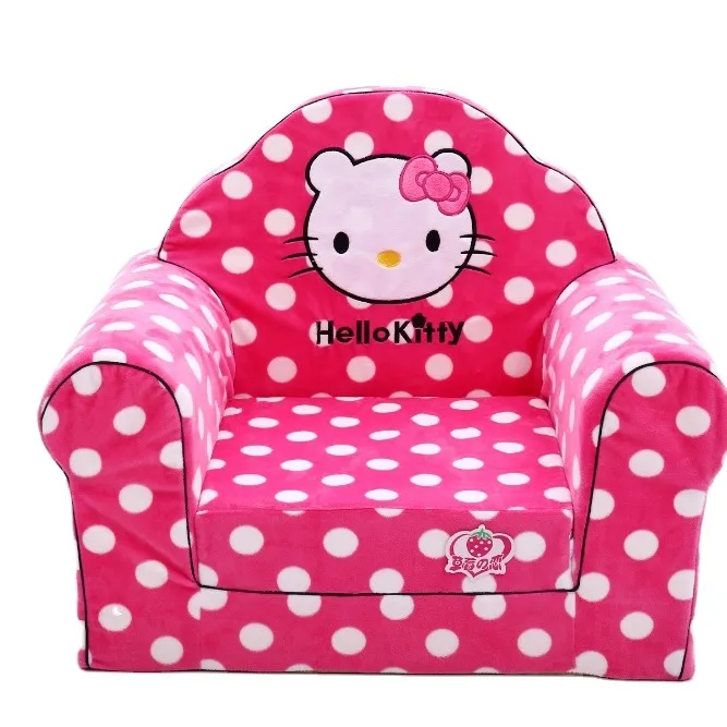 Plush Foldable Kids Sofa Backrest Armchair 2 in 1 Foldable Children Sofa Cute Cartoon Lazy Sofa Children's Flip