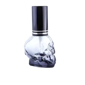 Botol parfum kaca 8ML kustom botol parfum kosong bentuk tengkorak portabel wadah perjalanan kecil