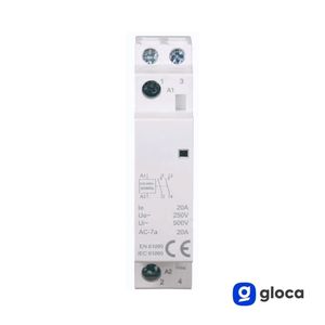 Contacteur AC Gloca sur rail DIN 2P 20A 220V 50Hz 2 contacts NO pour automatisation industrielle - Product Image 3