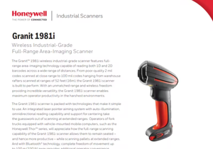 <span class=keywords><strong>Honeywell</strong></span> Granit 1981i 2D Escáner de código de barras de interfaz USB de imagen de área de rango completo de grado industrial inalámbrico en stock - Product Image 4