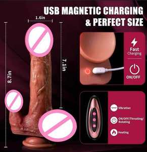 Großhandel Realistischer Vibrator Dildo - Weicher Silikon-<span class=keywords><strong>Penis</strong></span> 10 Stoß- und 10 Vibrationsmodi USB G-Punkt-Stimulator Sexspielzeug B2B - Product Image 5