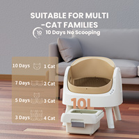 Bac à litière intelligent autonettoyant à double mode pour chat, ultra silencieux, structure ouverte, installation simple, contrôle des odeurs
