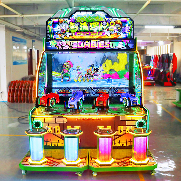75 Inches 4 Players Zombie War Ball Shooting Lottery Coin-Operated Video Arcade Game Machine