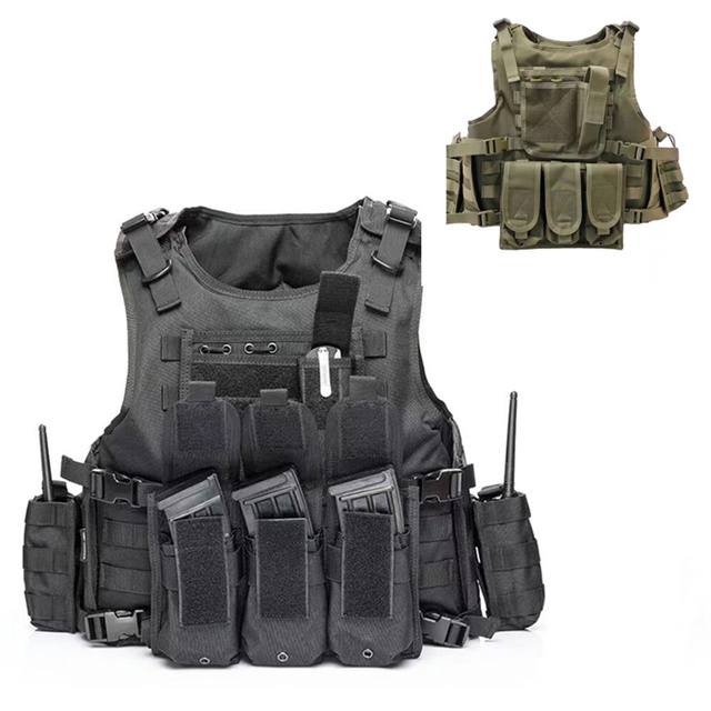 Tactical Gear Black Safety Vest Molle Pouch Outdoor Training Plate Carrier Tactical Vest