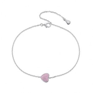 Bracelet cœur mignon et délicat en argent sterling 925 hypoallergénique plaqué or 18 carats avec zircone cubique 5A pour femmes, Dylam - Product Image 1
