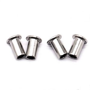 Rivets semi-tubulaires en cuivre et acier inoxydable à tête plate 4 mm, conducteurs, résistants à la corrosion, conformes à la norme ISO, personnalisables pour applications électriques - Product Image 1