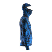 Rashguard personnalisé pour homme, manches longues, anti-UV, tout-en-un, avec cagoule intégrée, noir, bleu roi, camouflage