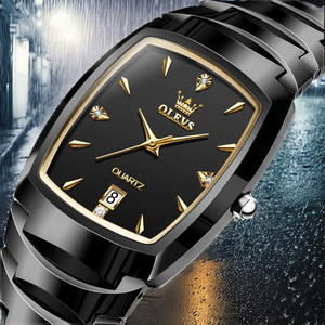 For 7006 Luxury Cartoon Square High Hardness Glass Mirror Watch Original Quartz Movement Waterproof Men's Stainless Steel - Product Image 2
