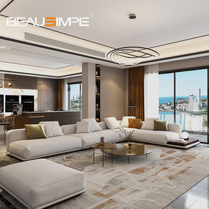 Ý Sang Trọng Góc <span class=keywords><strong>Sofa</strong></span> Chất Lượng Cao Vải Tối Giản Thiết Kế Hiện Đại Trắng Cho Biệt Thự Nhà Ngả Cho Khách Bộ - Product Image 1