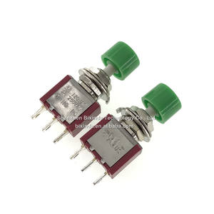 Interruptor de botón PS-102 PS-202, botón redondo de reinicio automático con capo de montar pequeño rojo, interruptor de palanca de 3/6 pines - Product Image 1