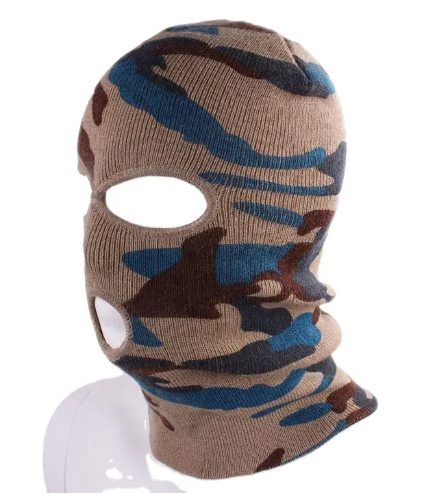 Masque de Ski personnalisé, à 3 trous, tricoté pour l'hiver