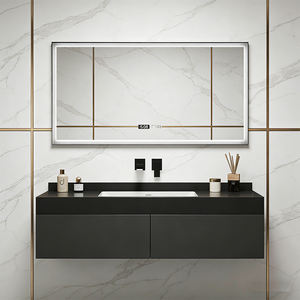 <span class=keywords><strong>Meuble</strong></span>-lavabo mural flottant multi-niveaux en bois pour salle de bain à usage domestique avec miroir en promotion - Product Image 6