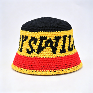 Sombrero de Pescador Tejido a Mano con Rayas, Unisex, de Hilo de Algodón, 56-58CM, para Primavera, Verano, Playa y Viajes - Product Image 2