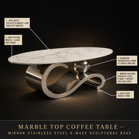 Nouvelle table basse ovale en dalle de roche, style luxe léger et moderne, pour salon, table à thé domestique, combinaison de tables d'appoint